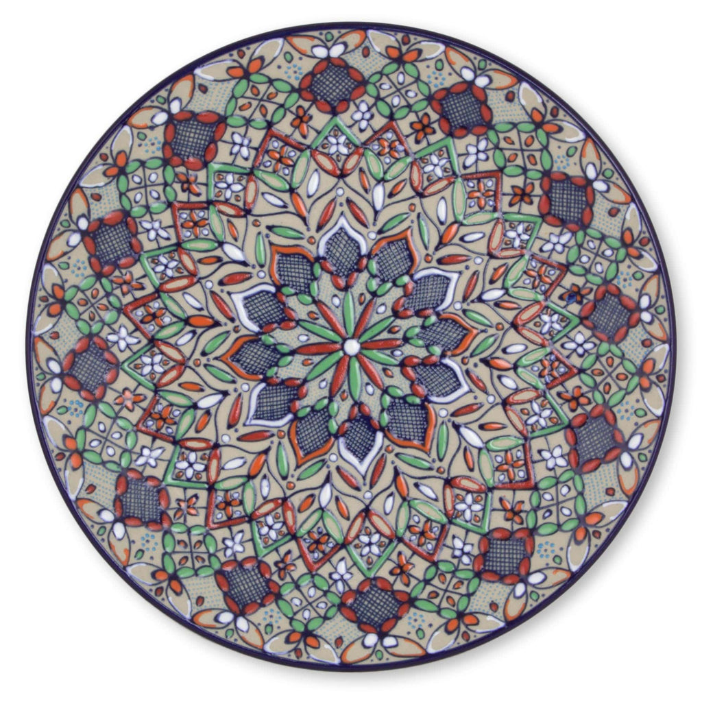 Multicolor Floral Ceramic 10-In Plate from Mexico - Guanajuato Festivals