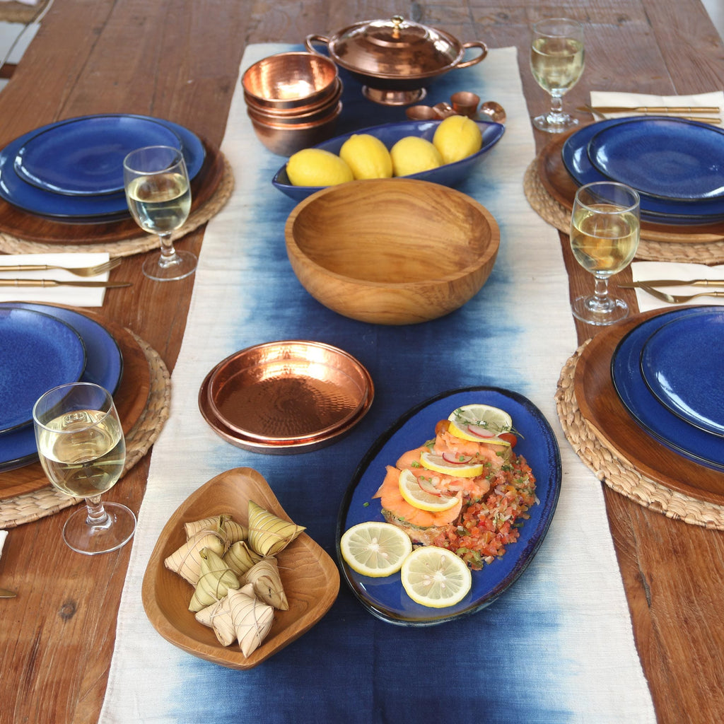 Hand Carved Teak Wood Appetizer Bowl from Bali - Nature's Course