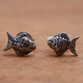 Sterling Silver Fish Stud Earrings from Bali - Sanur Fish