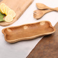 Wavy Teak Wood Appetizer Platter from Bali - Bali Wave