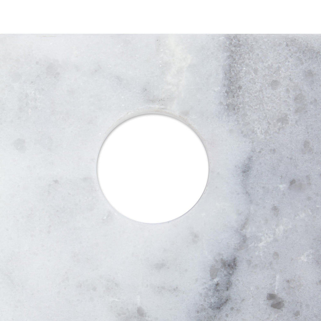 White and Grey Marble Cutting Board Handmade in Mexico - Mesa in White