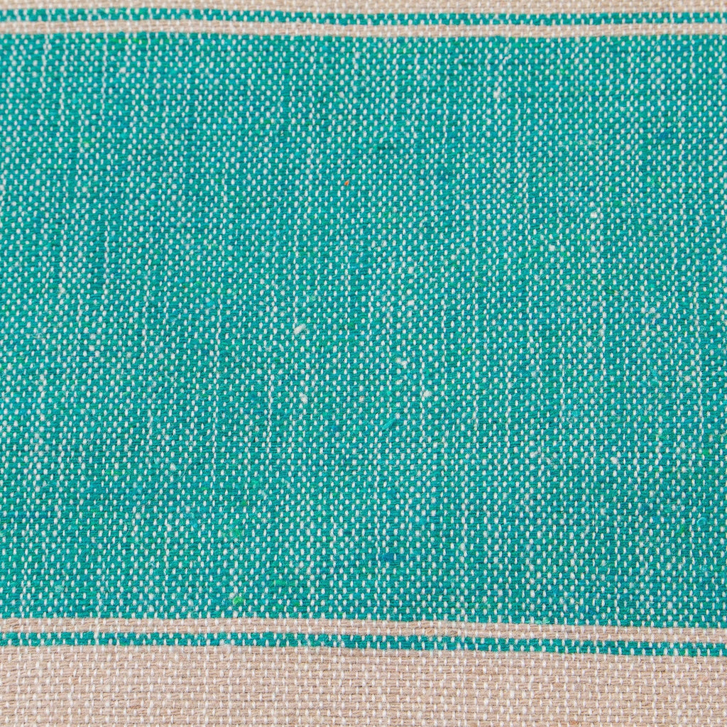 Backstrap Handwoven Turquoise & Beige Cotton Tortilla Warmer - Turquoise Textures