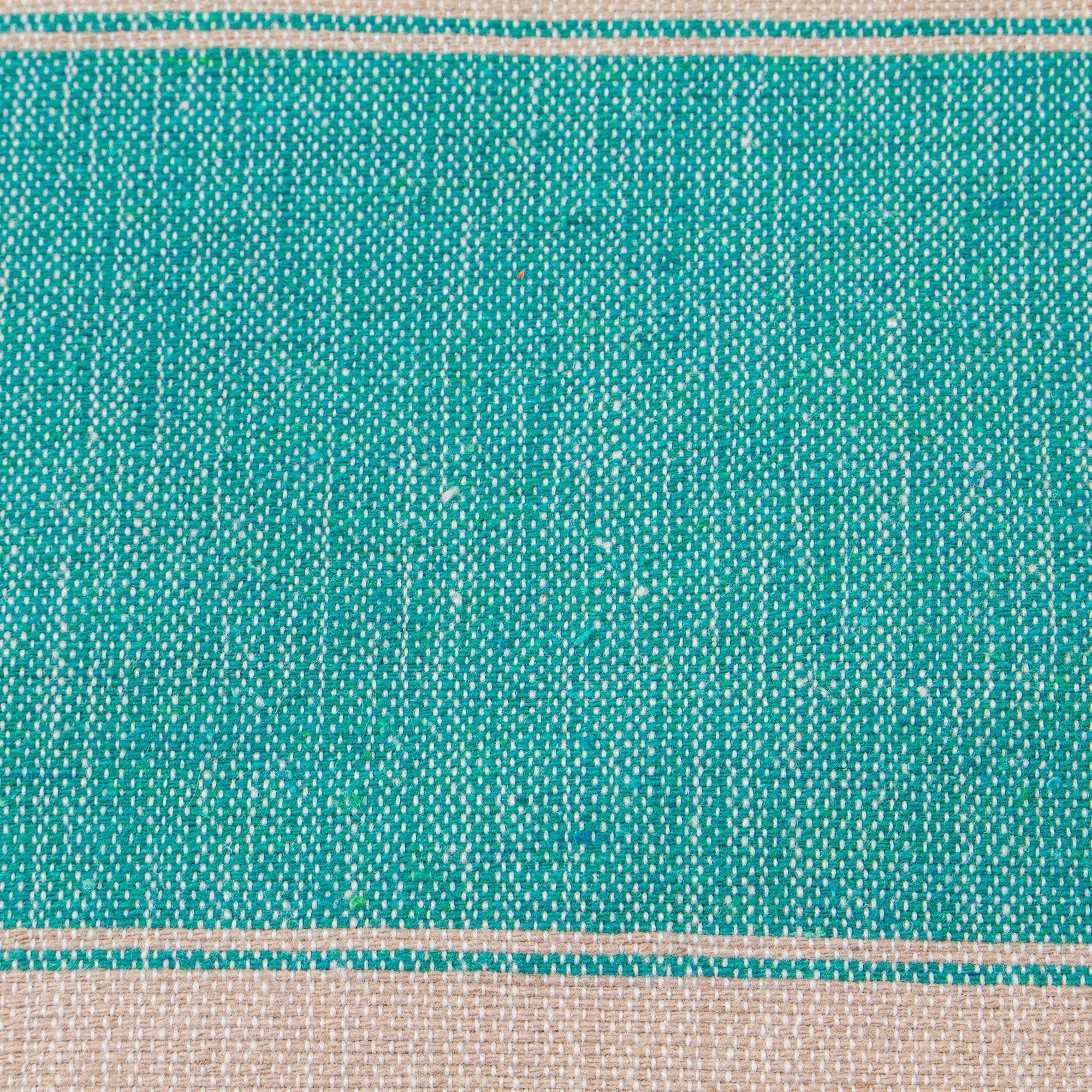 Backstrap Handwoven Turquoise & Beige Cotton Tortilla Warmer - Turquoise Textures