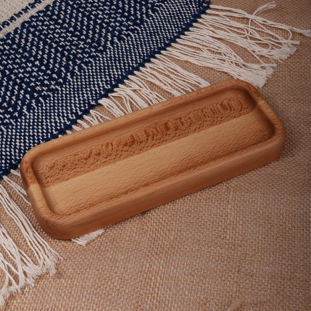 Minimalist Polished Rectangular Beechwood Appetizer Plate - Ambrosia Line