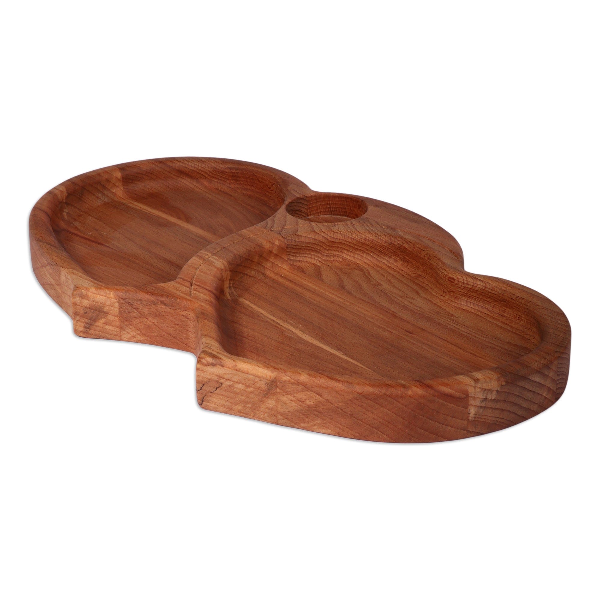 Heart-Shaped Beechwood Appetizer Plate Carved in Armenia - Tasty Romance