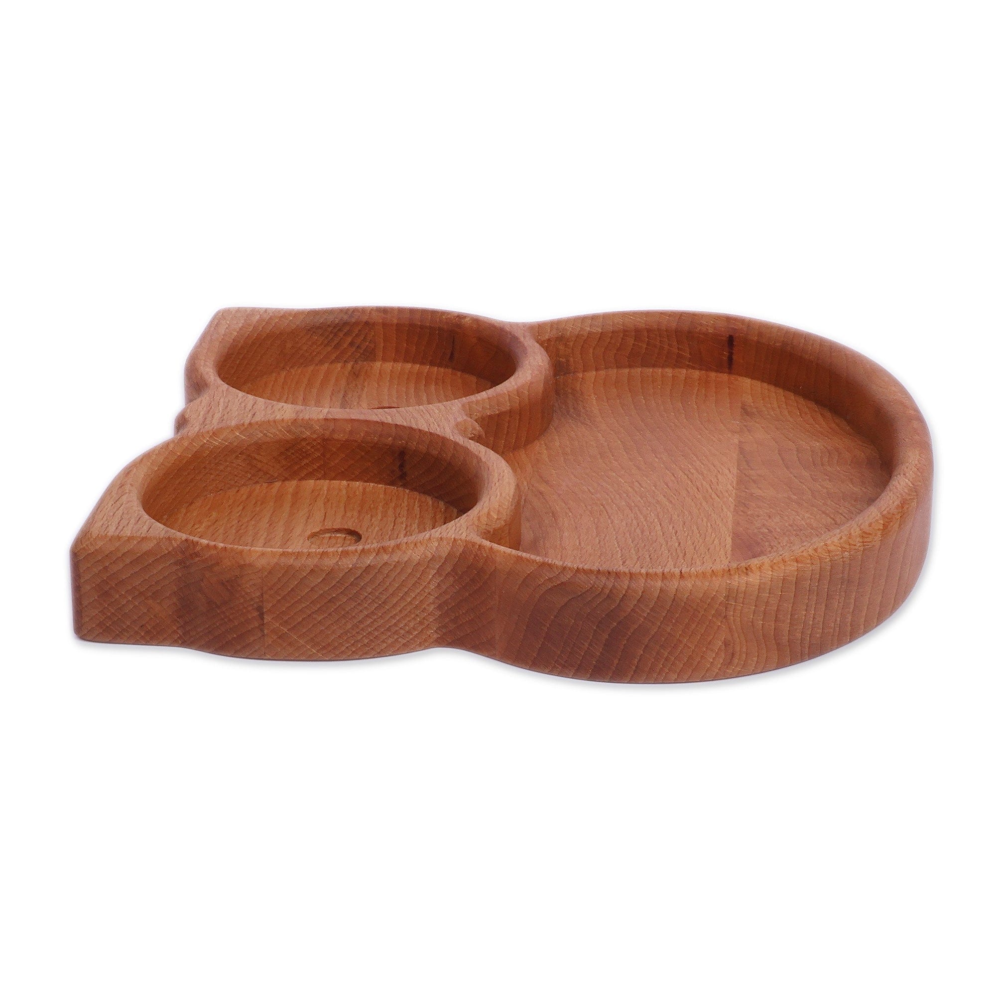 Polished Owl-Shaped Beech Wood Appetizer Plate from Armenia - Owl Ambrosia
