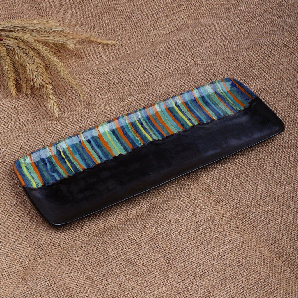 Minimalist-Inspired Glazed Ceramic Platter Made in Armenia - Kaleidoscopic Flavor