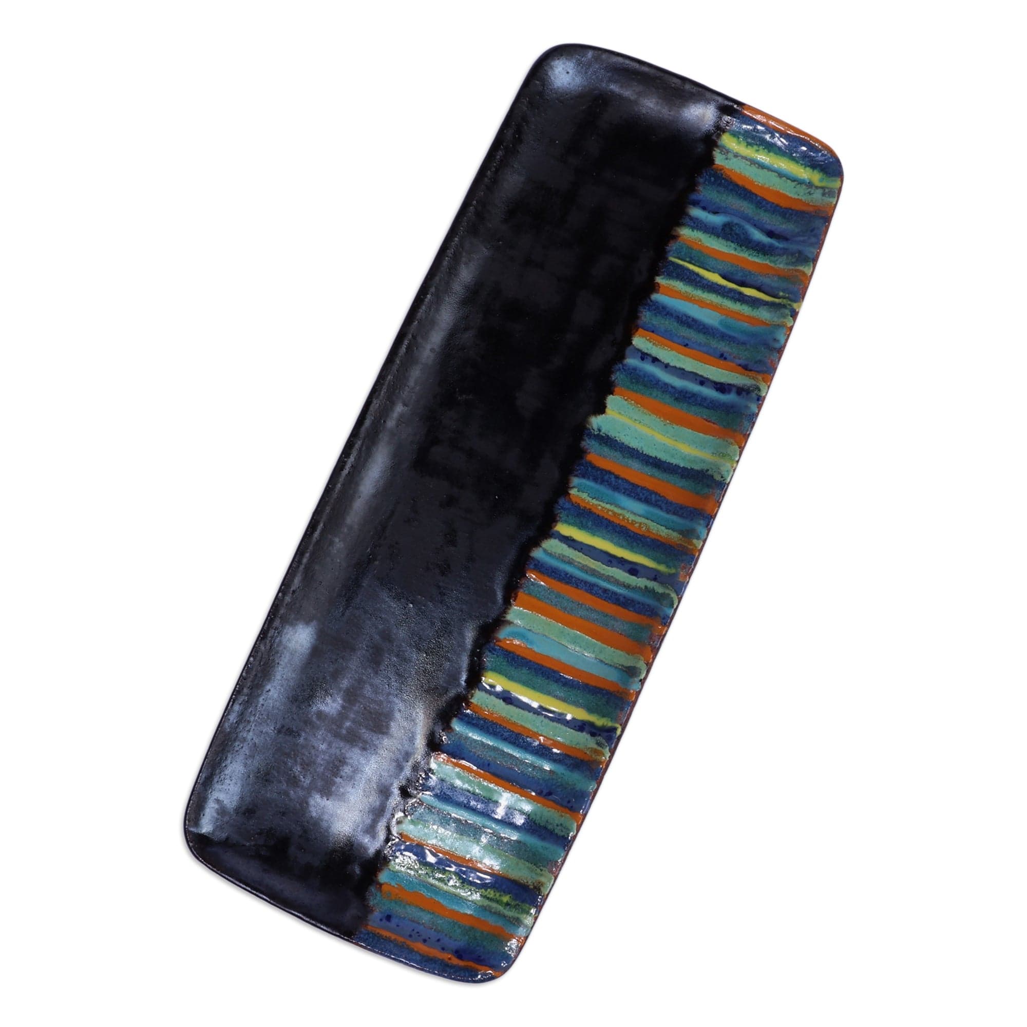 Minimalist-Inspired Glazed Ceramic Platter Made in Armenia - Kaleidoscopic Flavor