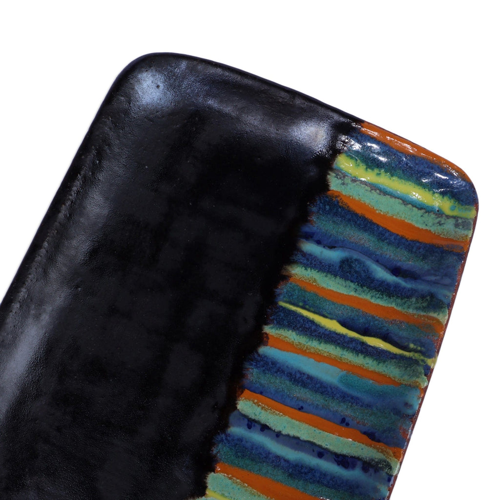 Minimalist-Inspired Glazed Ceramic Platter Made in Armenia - Kaleidoscopic Flavor