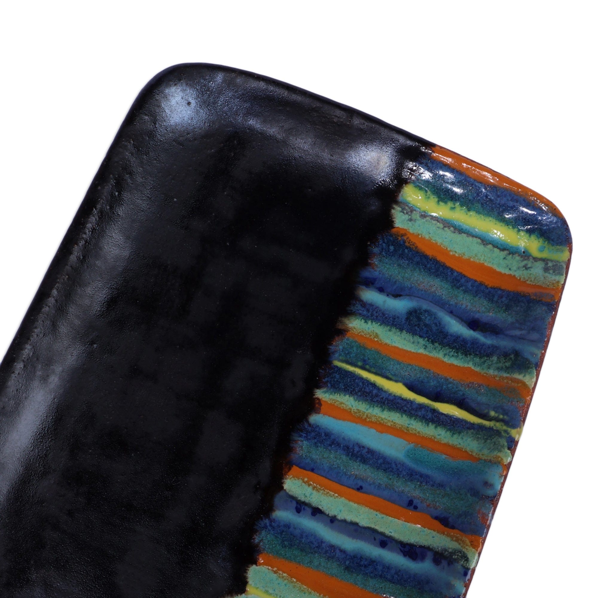 Minimalist-Inspired Glazed Ceramic Platter Made in Armenia - Kaleidoscopic Flavor