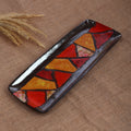 Warm-Toned Glazed Rectangular Ceramic Platter from Armenia - Sunrise Fragments